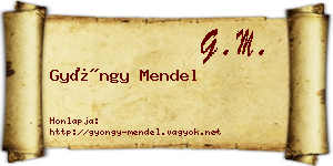 Gyöngy Mendel névjegykártya